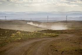 Driving in Central Mongolia
